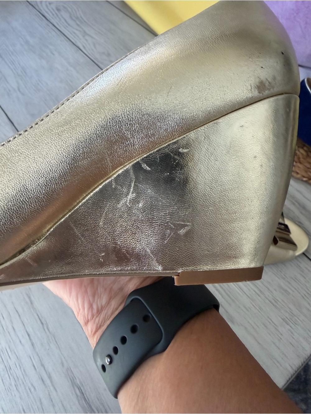 Kate Spade Candace Gold Wedge Heels - Size 9 (GUC/FUC Read Description) - Picture 7 of 9